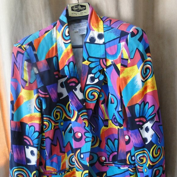 90s vintage Sunny leigh 100% silk woman jacket - Picture 1 of 5